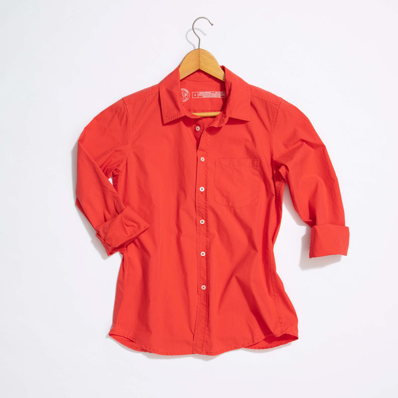 Franklin Poplin Shirt - Tomato