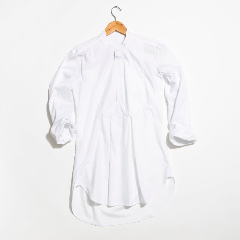 White Crosby Band Collar Tunic