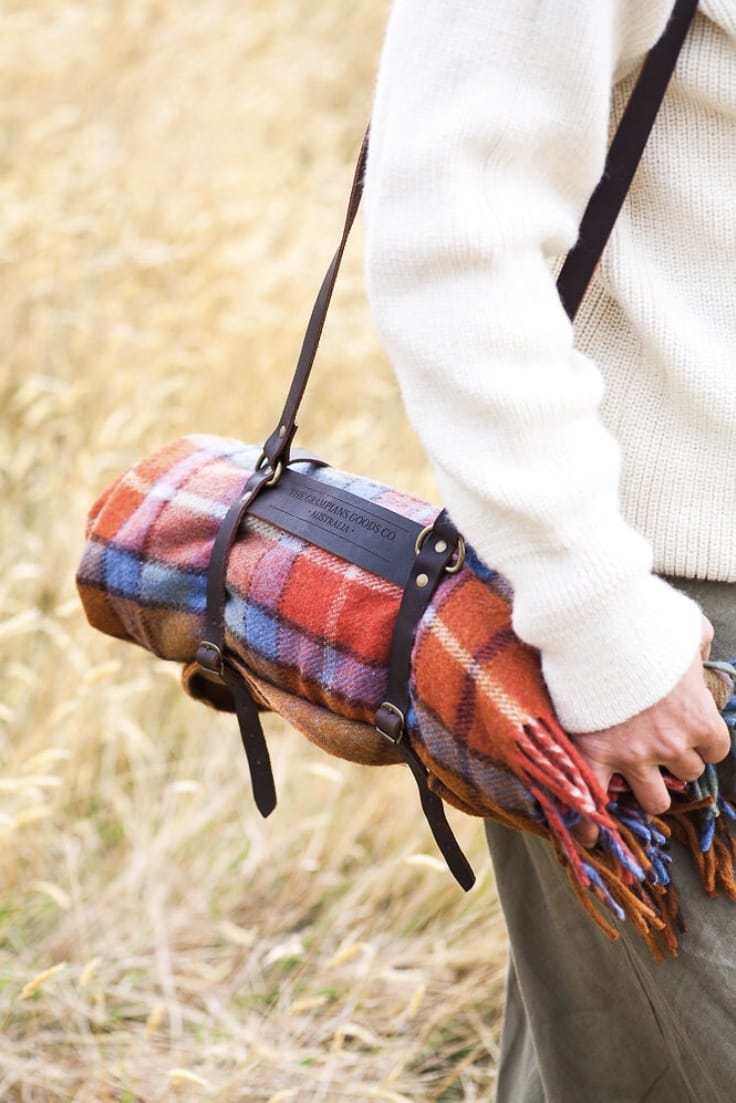 Genuine Leather Blanket Carrier